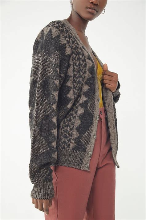 oversized patterned cardigan|More.